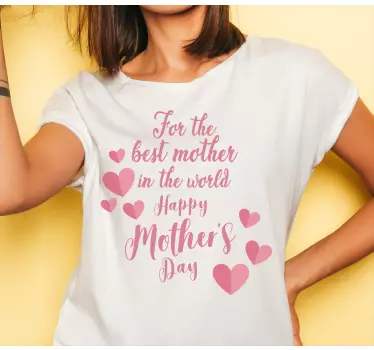 Mors dag t-shirt med hjertelig besked - TenStickers