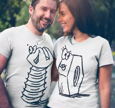 Møtrik og bolt par t-shirt - TenStickers