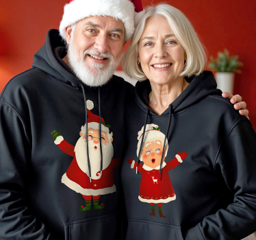 Mr. Og mrs. Claus par t-shirt - TenStickers