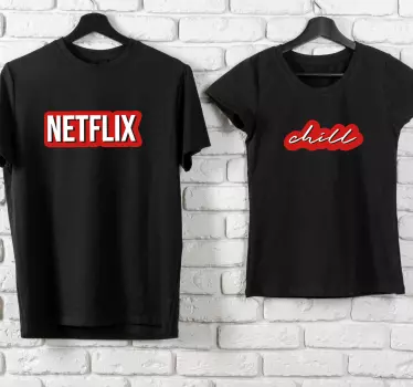 Netflix og chill matchende skjorter til par - TenStickers