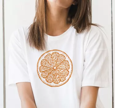 Orange håndtegn kvinders t-shirt - TenStickers