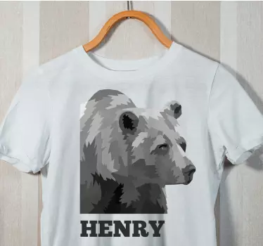 Original t-shirt bjørneskitse med navn - TenStickers