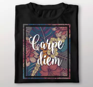 Original t-shirt carpe diem blomsterdesign - TenStickers