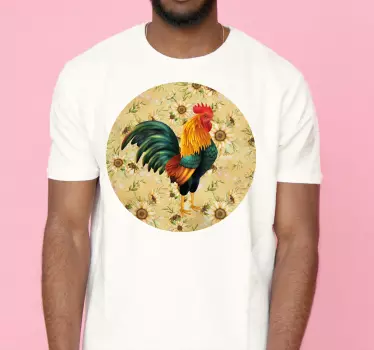 Original t-shirt farverig høneudstilling - TenStickers