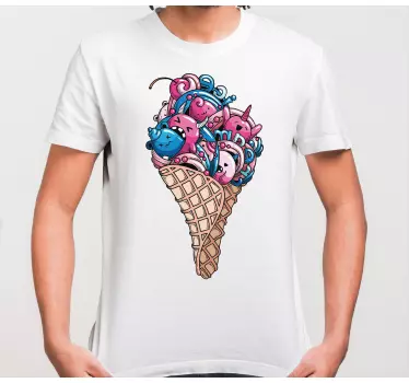 Original t-shirt farverig isvaffel - TenStickers