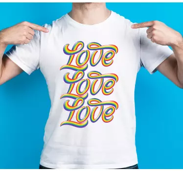 Original t-shirt farverig kærlighed typografi - TenStickers