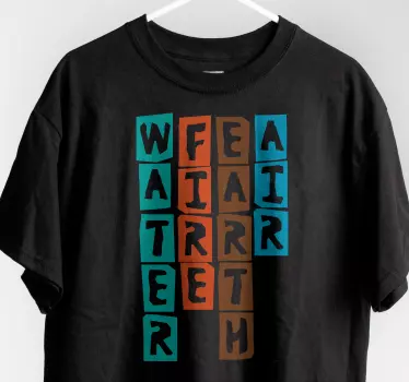 Original t-shirt farverige elementære ord - TenStickers