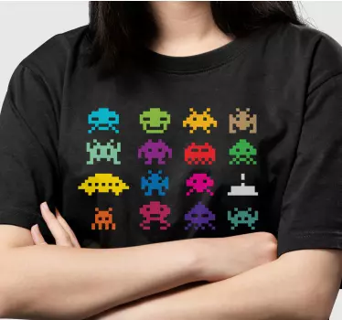 Original t-shirt farverige ruminvaderere - TenStickers