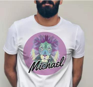 Original t-shirt farverigt løveportræt - TenStickers
