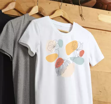 Original t-shirt floral minimalist hvid - TenStickers