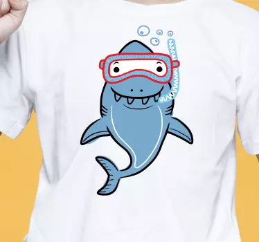 Original t-shirt glad haj dykning - TenStickers