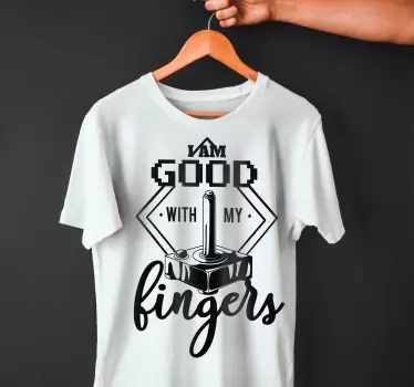 Original t-shirt god med mine fingre - TenStickers