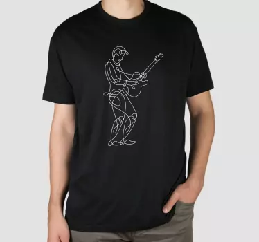 Original t-shirt guitarspillende silhuet - TenStickers