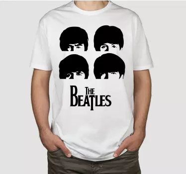Original t-shirt med beatles ikoniske ansigtstræk - TenStickers
