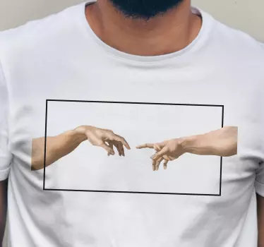 Original t-shirt med berørende hænder grafik - TenStickers