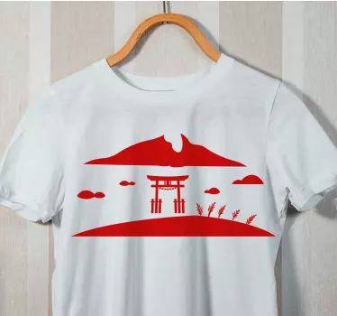 Original t-shirt med bjergport silhuet - TenStickers