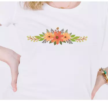 Original t-shirt med blomster glædelig omfavnelse - TenStickers