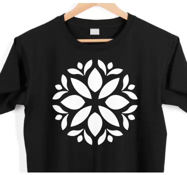Original t-shirt med blomster mandala mønster - TenStickers