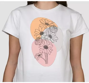 Original t-shirt med blomsterdesign - TenStickers