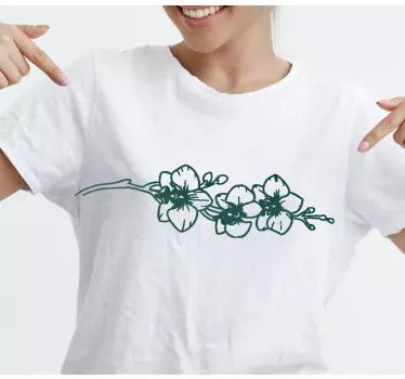 Original t-shirt med blomsterdetaljer - TenStickers