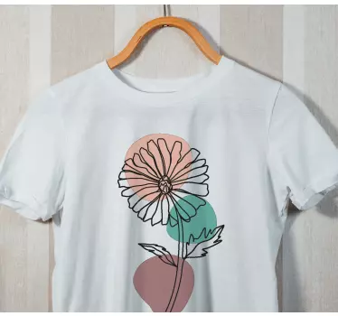 Original t-shirt med blomsterinspireret motiv - TenStickers