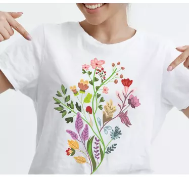 Original t-shirt med blomsterprint design - TenStickers