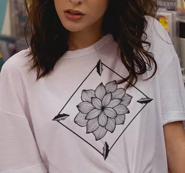 Original t-shirt med blomsterprint mode - TenStickers
