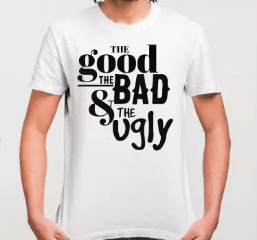 Original t-shirt med citat om det gode og det onde - TenStickers