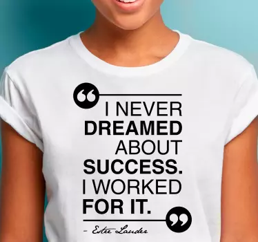 Original t-shirt med citat om succesmentalitet - TenStickers