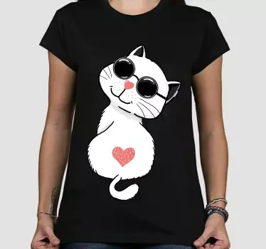 Original t-shirt med cool kat solbrille stil - TenStickers