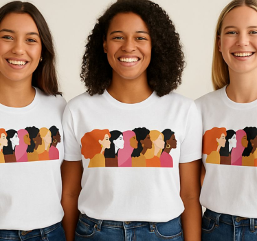 Original t-shirt med forskellige kvindeprofiler - TenStickers