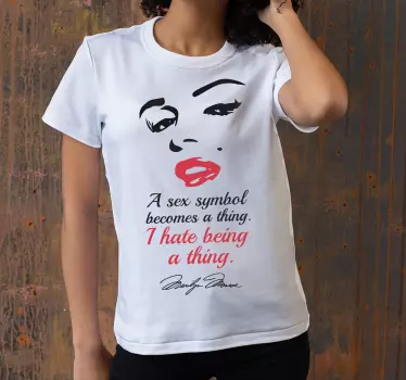 Original t-shirt med dristig læbebesked - TenStickers