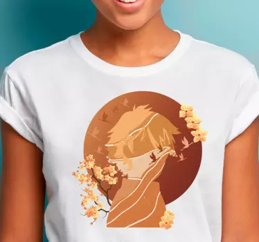Original t-shirt med elegant blomster silhuet - TenStickers