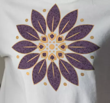 Original t-shirt med elegant blomstermønster - TenStickers