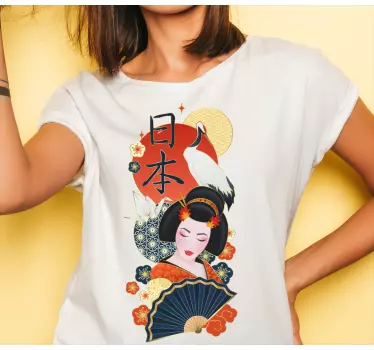 Original t-shirt med elegant japansk inspiration - TenStickers