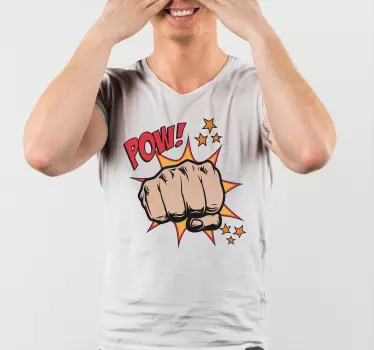Original t-shirt med energisk punch grafik - TenStickers