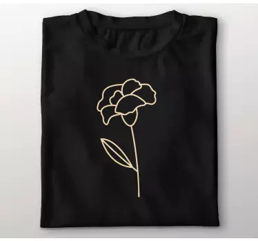Original t-shirt med enkelt blomst kontur - TenStickers