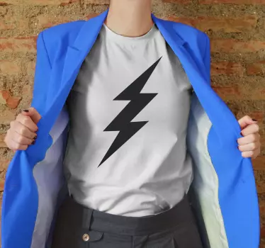 Original t-shirt med fedt lynsymbol - TenStickers