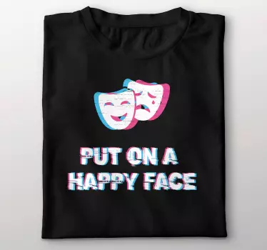 Original t-shirt med glad ansigt citat - TenStickers