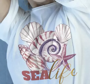 Original t-shirt med havlivskaller design - TenStickers