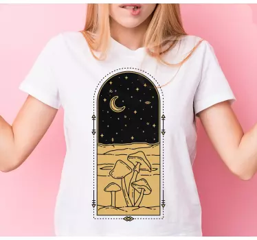 Original t-shirt med himmelsk svampescene - TenStickers