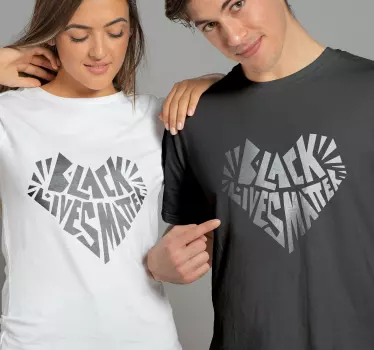 Original t-shirt med hjertelig besked - TenStickers