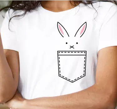 Original t-shirt med kaninlomme design - TenStickers