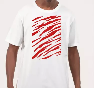 Original t-shirt med kraftige røde striber - TenStickers