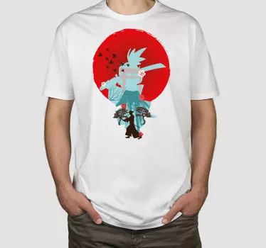 Original t-shirt med kulturel samurai kunst - TenStickers
