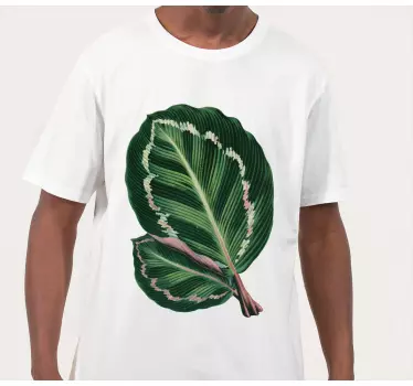 Original t-shirt med livligt bladmønster - TenStickers