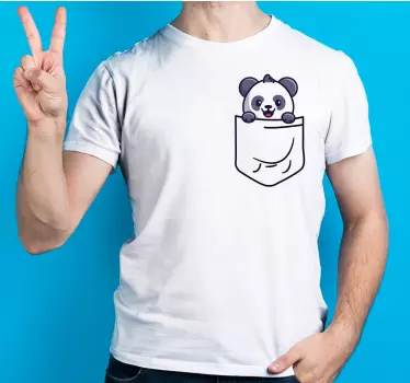 Original t-shirt med lommepanda design - TenStickers
