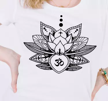 Original t-shirt med lotusblomsterdesign - TenStickers
