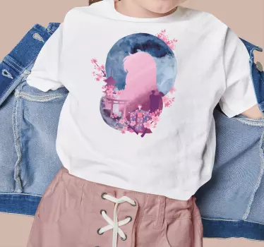 Original t-shirt med måneskin kirsebærblomst silhuet - TenStickers