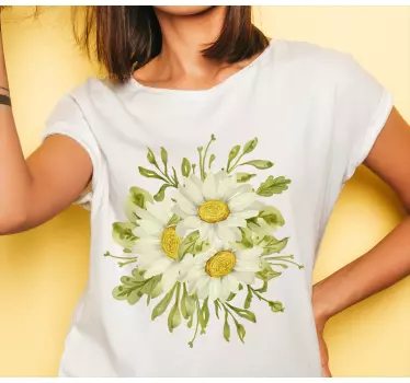 Original t-shirt med marguerit blomsterdesign - TenStickers